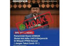 [HOAKS] Pemerintah Resmi Izinkan Shalat Idul Adha 1442 H Berjemaah di Wilayah PPKM Darurat