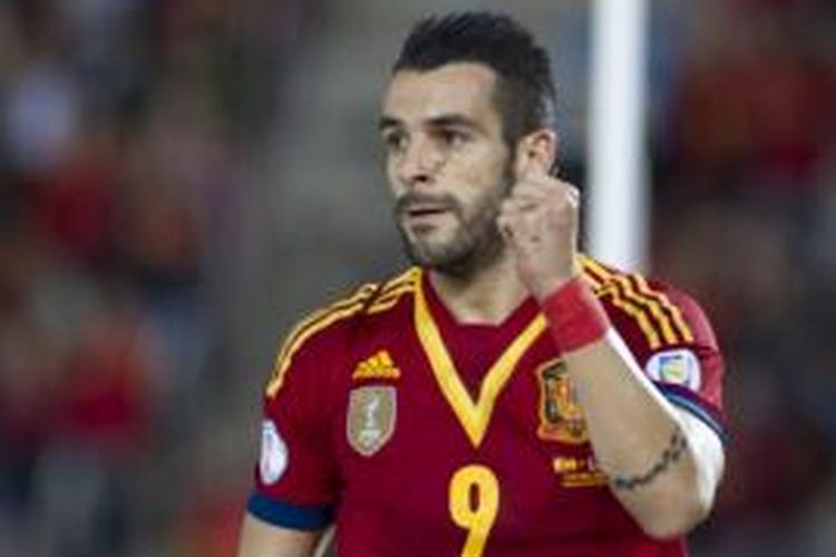 Striker tim nasional Spanyol, Alvaro Negredo.