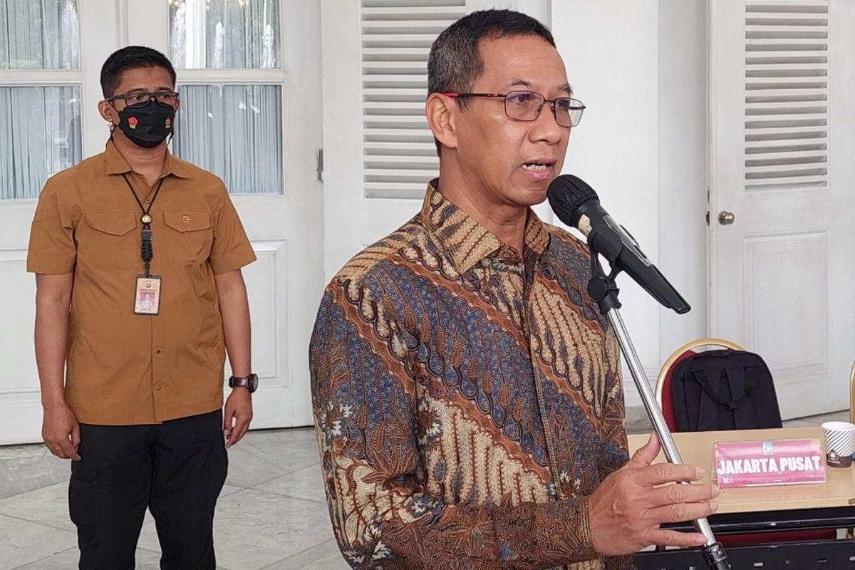 Penjabat Gubernur DKI Jakarta Heru Budi Hartono saat ditemui di Balai Kota DKI Jakarta, Gambir, Jakarta Pusat, Rabu (11/1/2023).