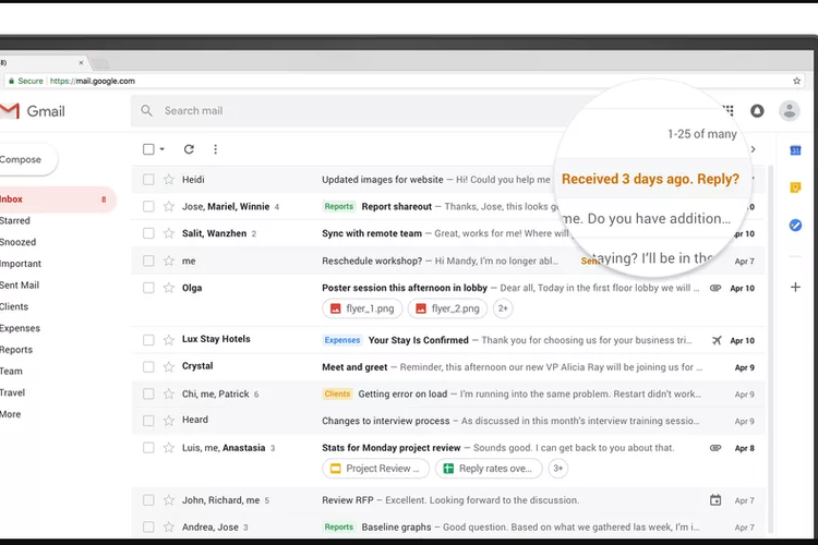 FItur Nudging di Gmail