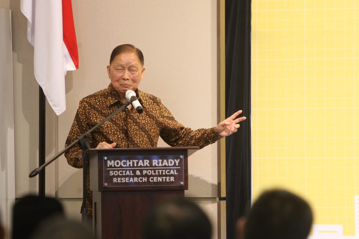 Mochtar Riady (Pendiri Lippo Group) dalam sambutan saat meresmikan gedung baru ?Mochtar Riady Social & Political Research Center? di lingkungan FISIP UI bertepatan Hari Pendidikan Nasional (2/5/2019).