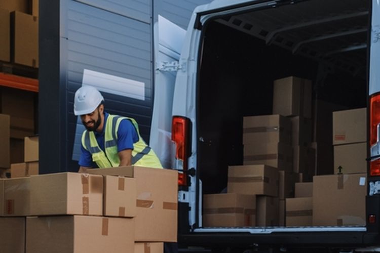 Ilustrasi logistik e-commerce, industri e-commerce.