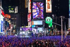 Hampir 1 Juta Orang Sambut Tahun Baru di Times Square New York