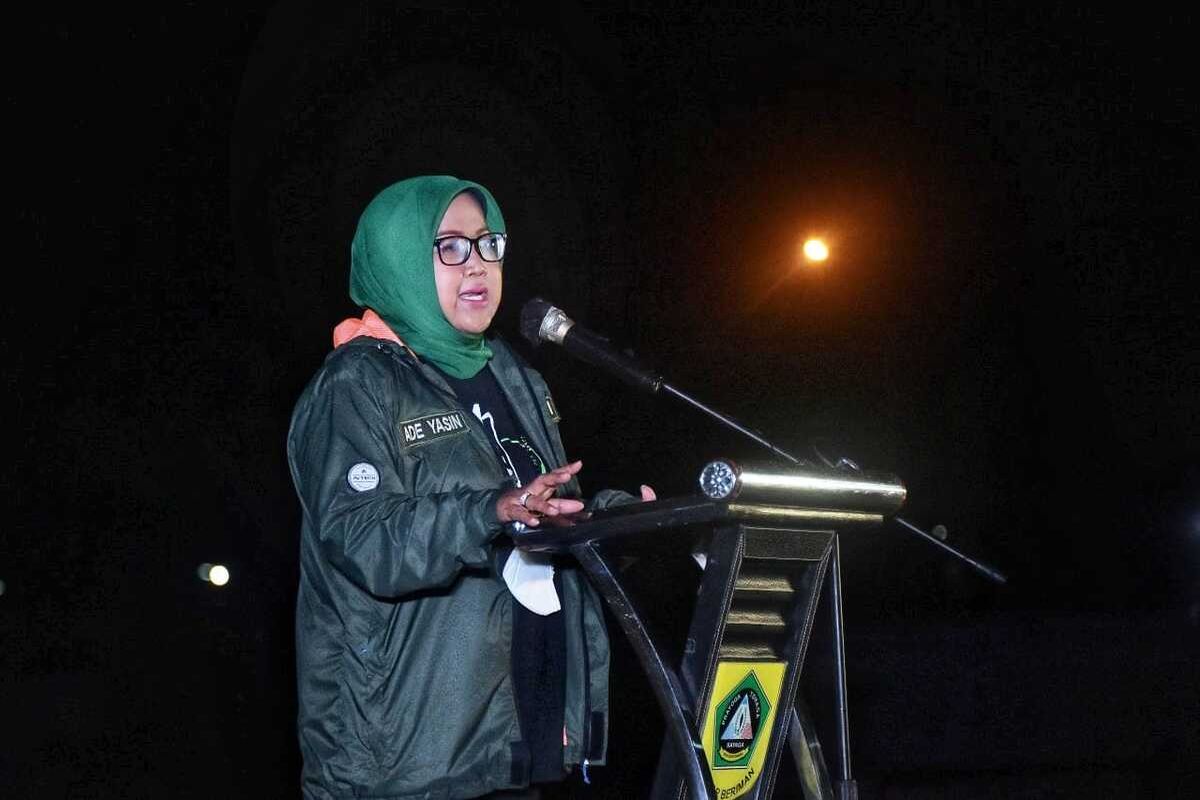 Bupati Bogor Ade Yasin meresmikan Tugu Pancakarsa di Simpang Sirkuit Sentul, Kecamatan Babakan Madang, Kabupaten Bogor, Jawa Barat, pada Senin (27/12/2021) malam.