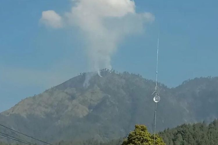 Lokasi kebakaran hutan di Lereng Gunung Wilis, Selasa (29/8/2023)