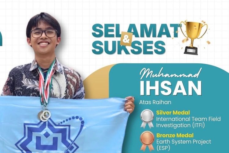 Muhammad Ihsan Siswa MAN IC Serpong Boyong 3 Medali International Earth Science Olympiad 2026