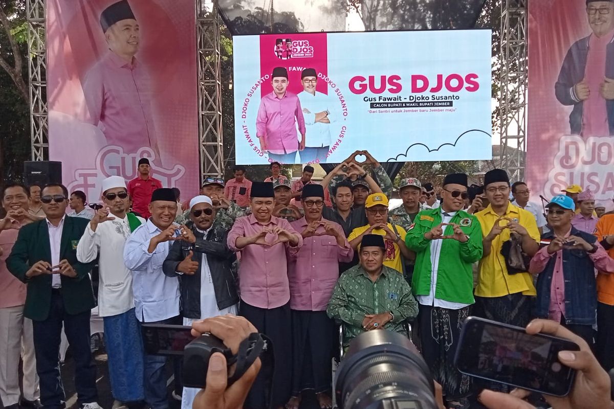 Pasangan Bacalon Bupati dan Wakil Bupati M Fawait-Djoko Susanto menggelar  deklrasi dan doa bersama Selasa (27/8/2024)