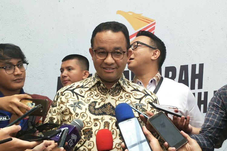 Gubernur DKI Jakarta Anies Baswedan di Hotel Grand Sahid Jaya, Jakarta Pusat, Minggu (26/1/2020).