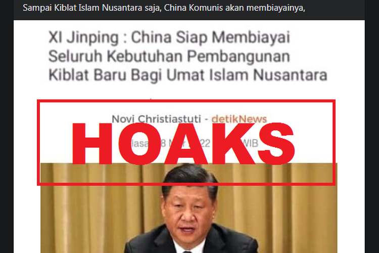 Hoaks, China akan membiayai pembangunan kiblat Islam nusantara