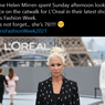 76 Tahun, Helen Mirren Tetap Memukau di Ajang Paris Fashion Week