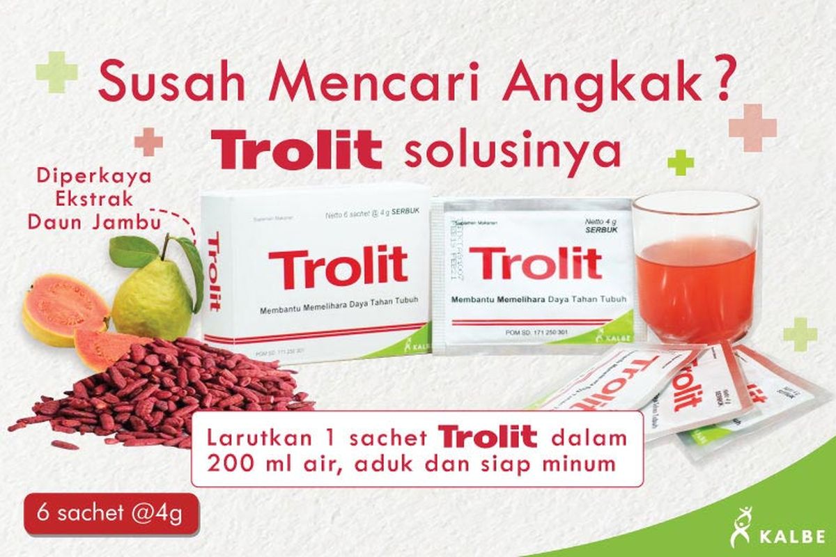 Ekstrak Angkak yang terkandung dalam Trolit.
