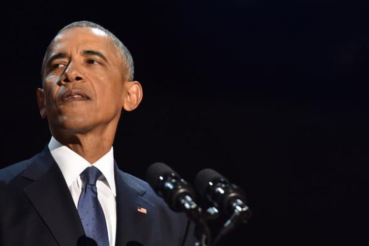 Presiden Amerika Serikat Barack Obama memberikan pidato perpisahan di Chicago, Rabu (11/1/2017). Pidato tersebut sekaligus menandai berakhirnya masa jabatan Obama, dan akan beralih ke masa Presiden terpilih Donald Trump.