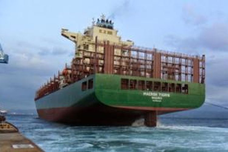 Kapal kargo MV Maersk Tigris yang diklaim sebagai kapal asal AS yang kini ditahan pemerintah Iran.