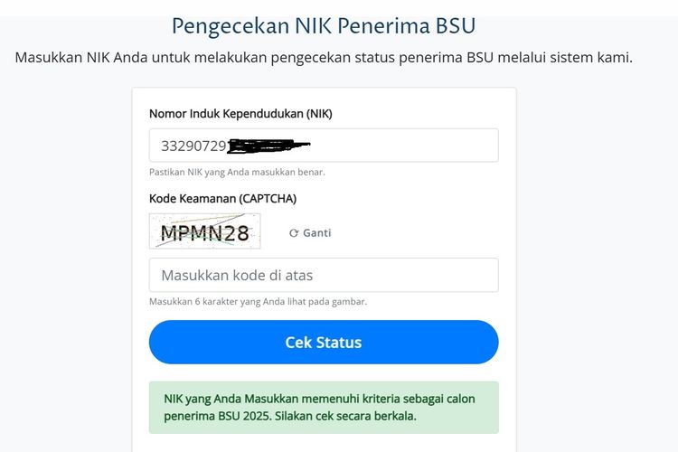 4 Cara Cek Bantuan BSU 2025 Pakai NIK di Kanal Resmi dan Notifikasinya