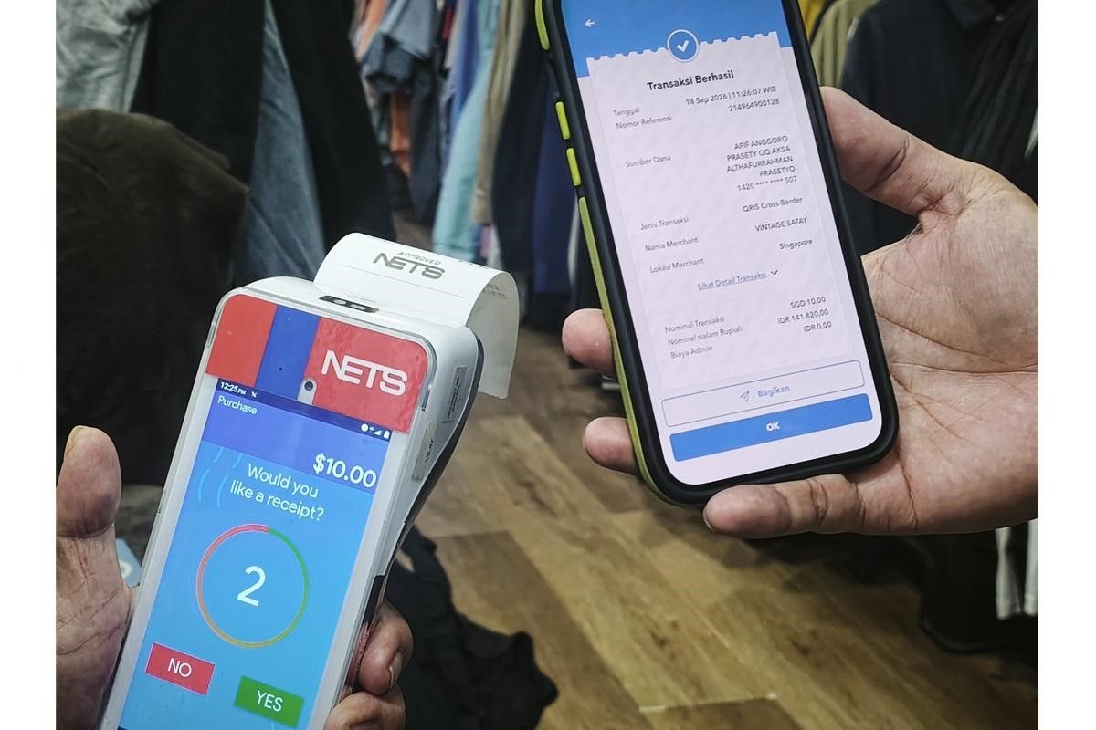 Di Singapura, wisatawan Indonesia dapat melakukan pembayaran QRIS melalui merchant yang menerima NETS QR. 