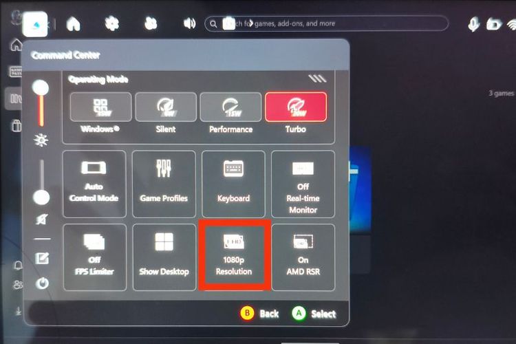 Cara merubah pengaturan grafis 720p atau 1080p dengan shorcut ACSE.