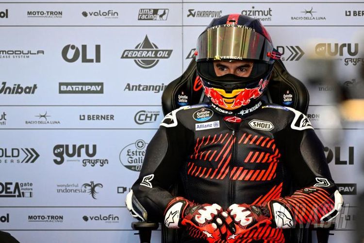 Pebalap Gresini Racing, Marc Marquez, saat melakoni sesi tes akhir musim di Valencia, Spanyol, pada Selasa (28/11/2023). Terkini, Marquez berlibur ke Bali usai mengunjungi Jepang dan menyampaikan salam perpisahan kepada Honda pada acara Honda Thanks Day di Motegi.