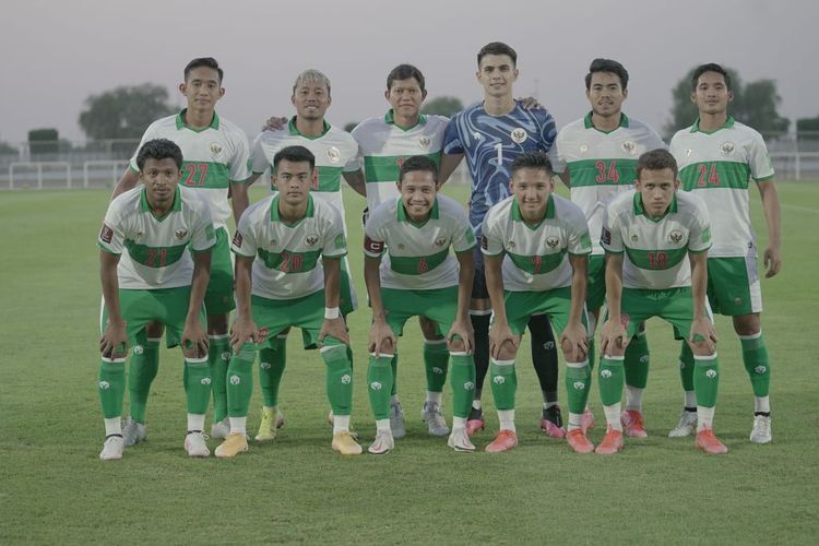 Para pemain Timnas Indonesia yang menjadi starter pada laga persahabatan kontra Oman, Sabtu (29/5/2021).