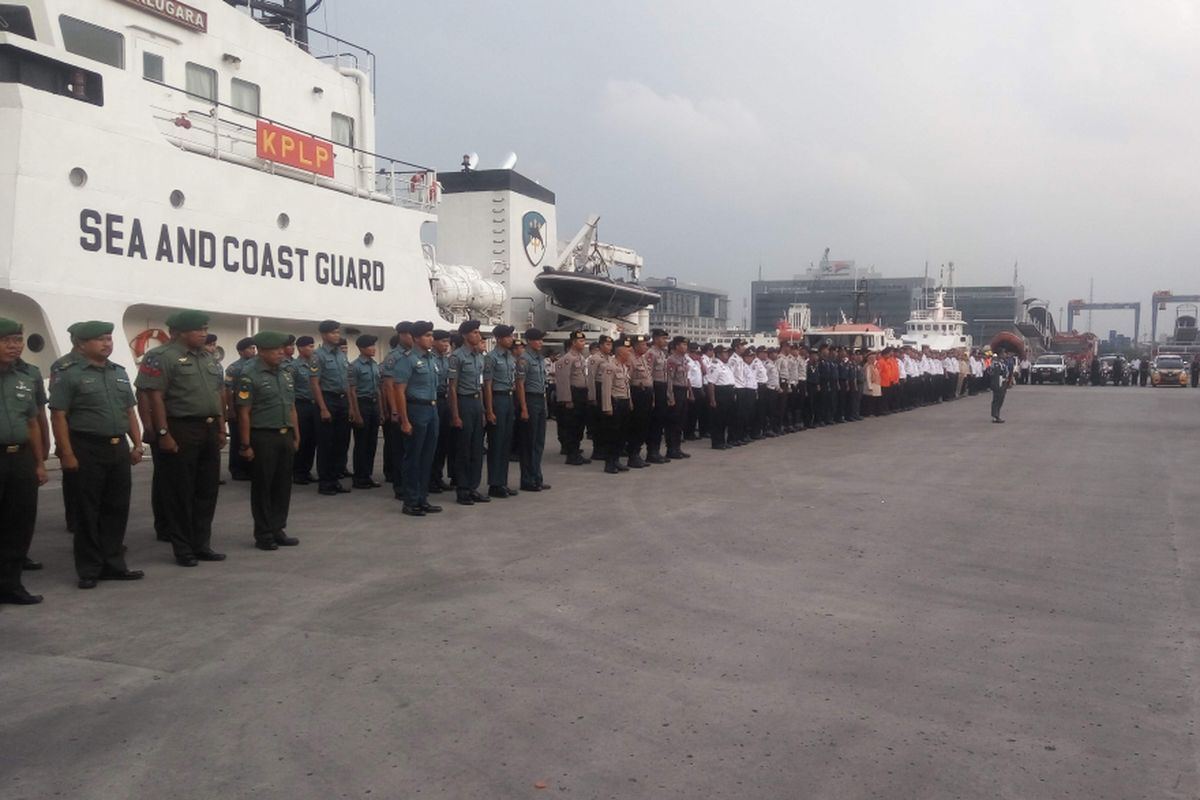 Apel kesiapan penyelenggaraan angkutan laut mudik 2018 di terminal penumpang Tanjung Priok, Jakarta Utara, Kamis (31/5/2018).