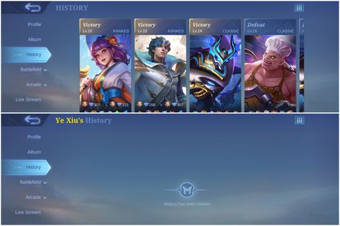 Cara Menyembunyikan Hasil Pertandingan Mobile Legends (ML) Agar Tak Malu Saat Diajak 