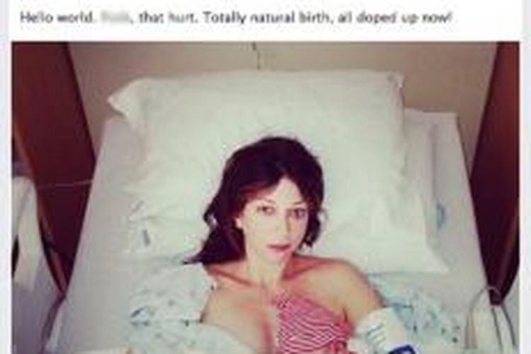 Ruth Iorio mengunggah beberapa fotonya selama proses melahirkan.