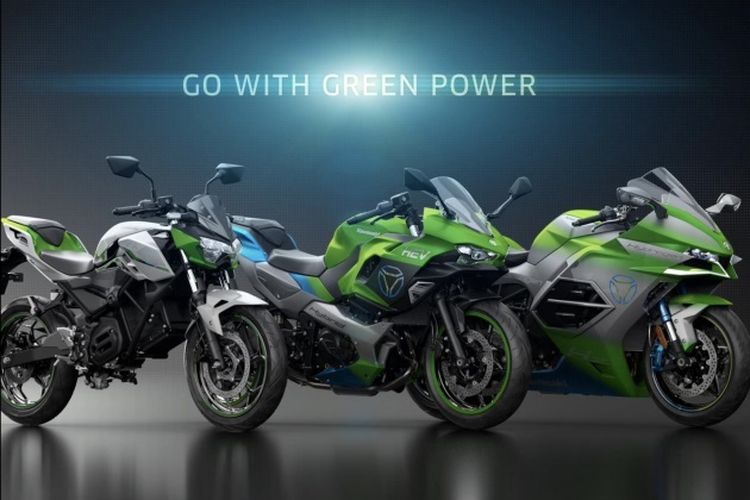 Kawasaki pamerkan motor listrik, hybrid, dan hidrogen di EICMA 2022