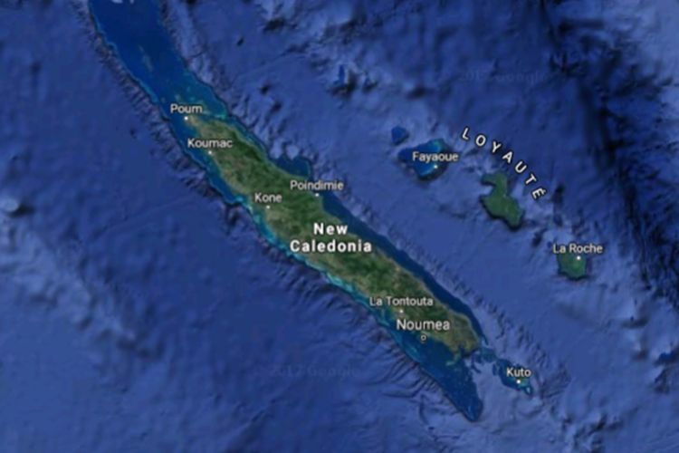 Gempa bumi 6,8 magnitudo melanda pantai New Caledonia, di wilayah Pasifik, Selasa (31/10/2017). 