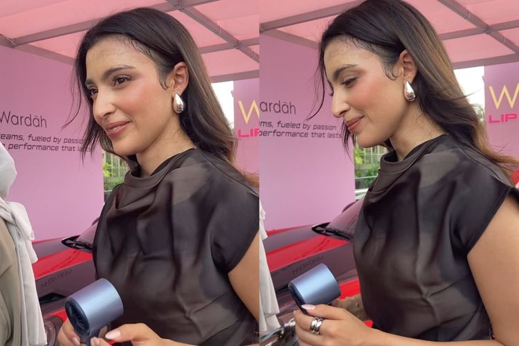 Pembalap perempuan asal Uni Emirat Arab (UAE), Amna Al Qubaisi, yang merupakan wajah global terbaru Wardah, saat berkunjung ke Wardah Lip Paddock di The Crystal, Senayan City, Jakarta, Kamis (14/5/2026).