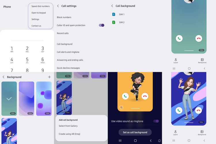 Cara mengubah tampilan panggilan telepon masuk atau keluar di ponsel Samsung dengan OneUI.