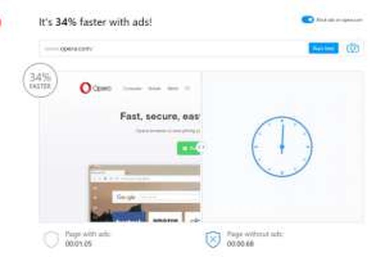 Opera menyelipkan alat pemblokir iklan pada peramban Opera untuk desktop dan Opera Mini untuk Android