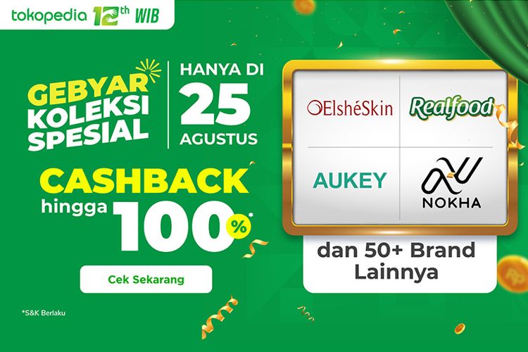 Promo Puncak Traktiran Ulang Tahun Tokopedia ke-12