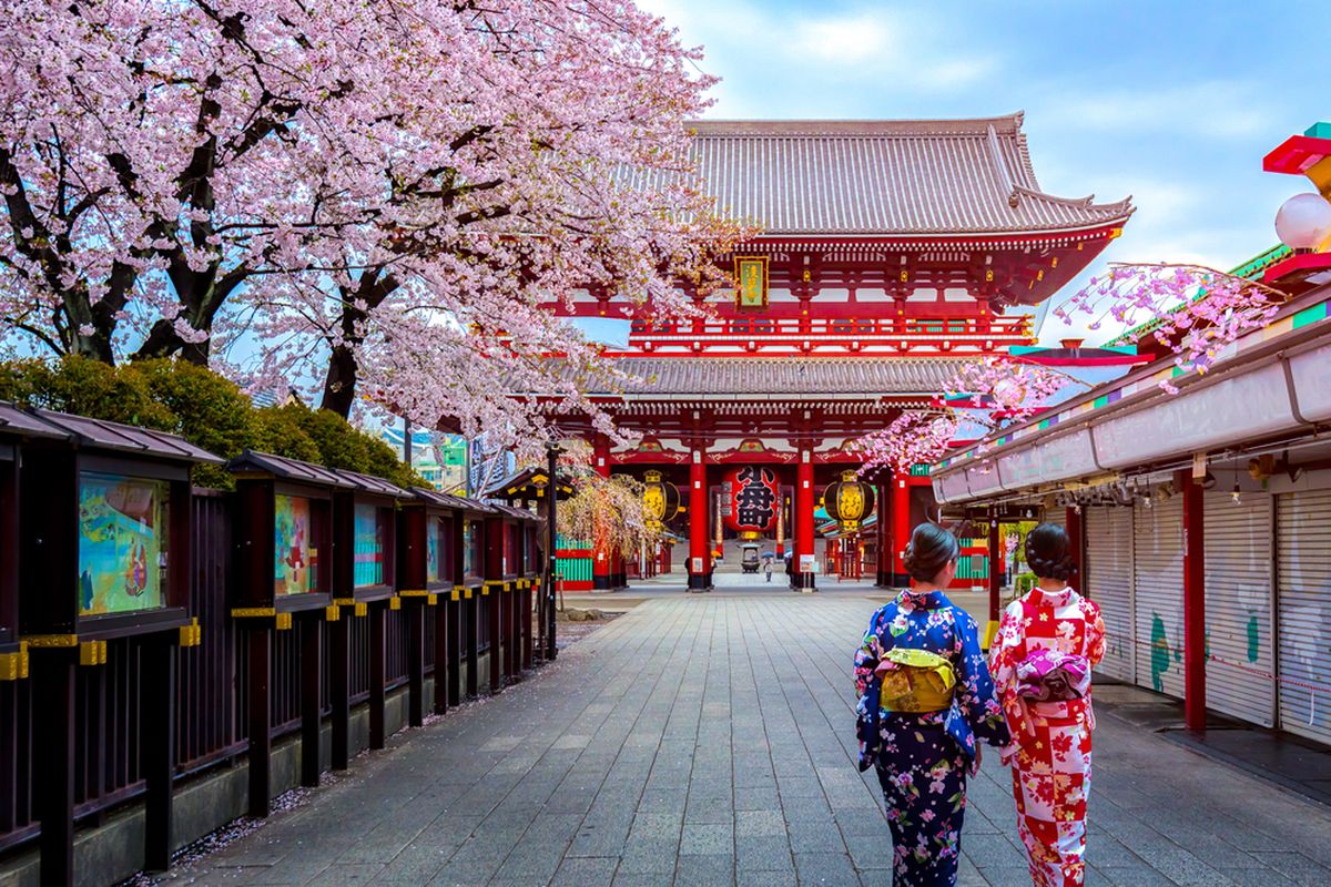 Ilustrasi wisata di Jepang