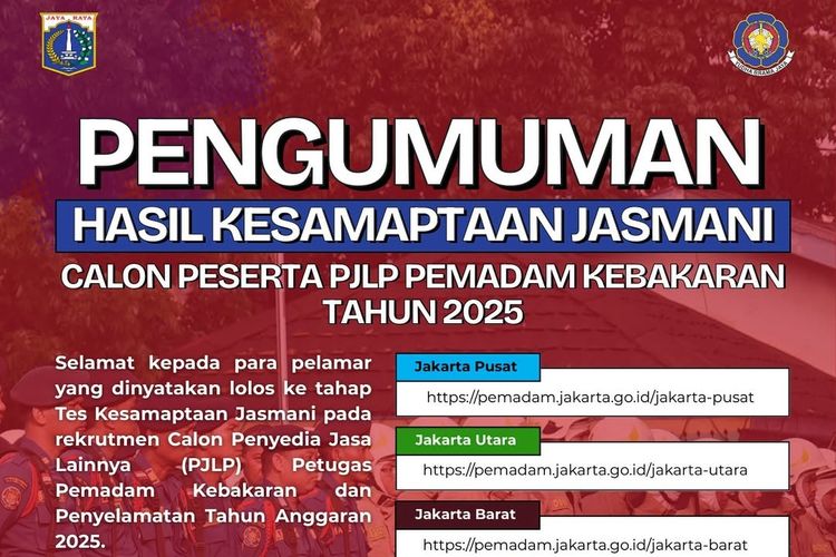 Rekrutmen Damkar DKI Dibanjiri 20.000 Pendaftar, Ini Jumlah Peserta Lolos di Tiap Wilayah