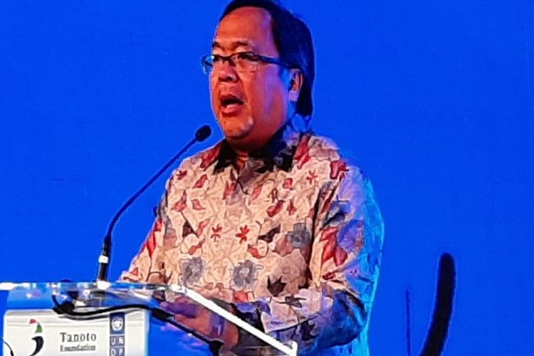 Menteri PPN/Kepala Bappenas Bambang Brodjonegoro dalam peluncuran SDG Academy di Jakarta, Selasa (8/10/2019).