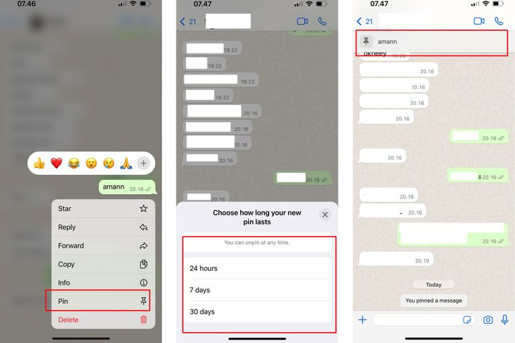 Ilustrasi cara pin chat WA agar selalu di atas.