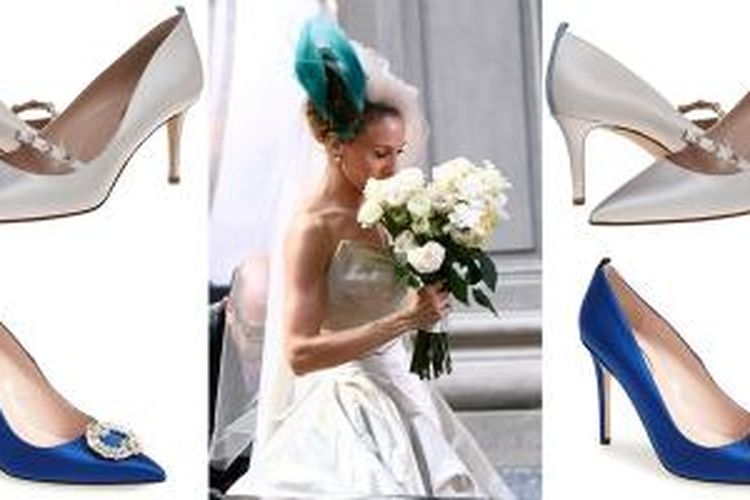 Koleksi sepatu pengantin karya Sarah Jessica Parker ini memang jauh dari nuansa sepatu pengantin berpotongan tradisional.