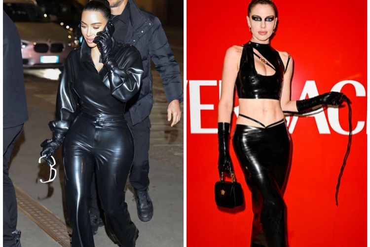 Kim Kardashian dan Julia Fox tampial dalam look kembar dalam Milan Fashion Week