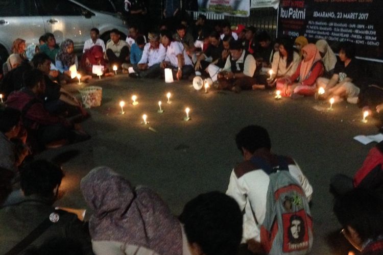 Doa bersama untuk Patmi di Semarang, Kamis (23/3/2017) malam