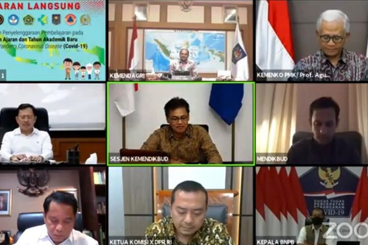 Siaran langsung webinar pengumuman Panduan Penyelenggaraan Pembelajaran pada Tahun Ajaran dan Tahun Akademik Baru di Masa Pandemi Coronavirus Disease (Covid-19).