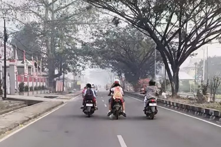 Karhutla Meluas di Nabire, Asap Tebal Selimuti Kota, Jarak Pandang Hanya 100 Meter