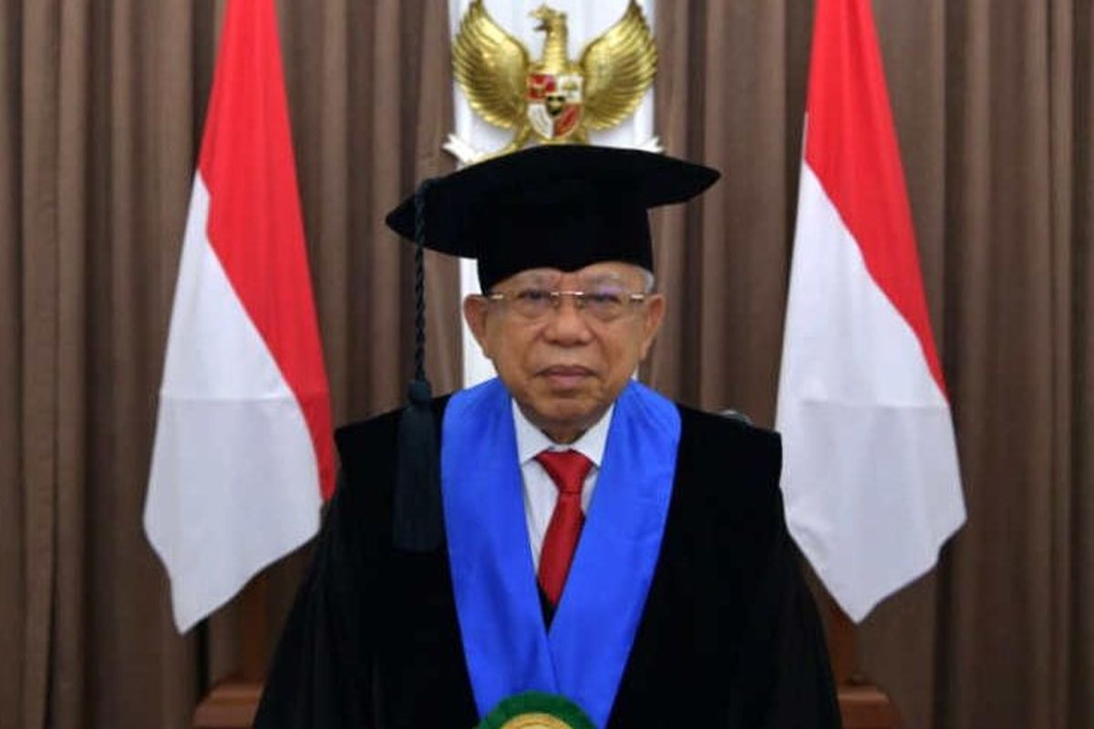 Wakil Presiden (Wapres) K.H. Ma?ruf Amin menerima gelar doktor kehormatan, Doktor Honoris Causa (Dr.Hc) oleh Rektor Universitas Muslim Indonesia (UMI) Makassar.