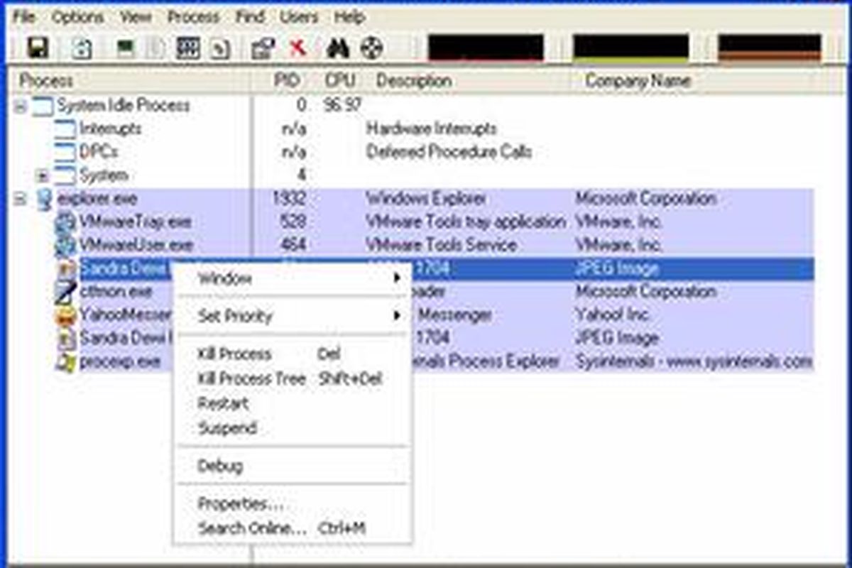 Gambar 1, Kill process virus yang aktif.