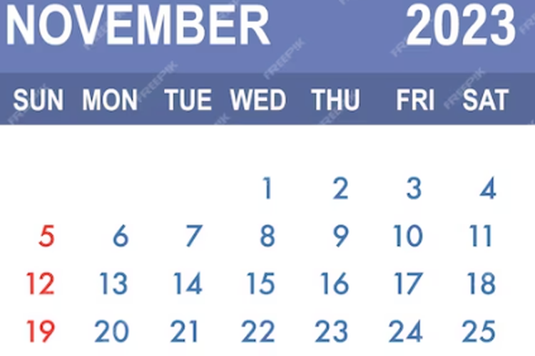 Kalender Bulan November 2023