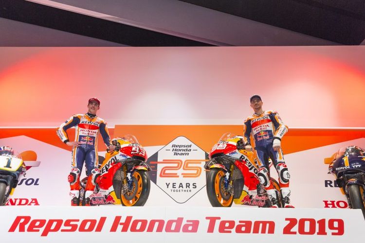 Motor balap Repsol Honda musim 2019 resmi meluncur.