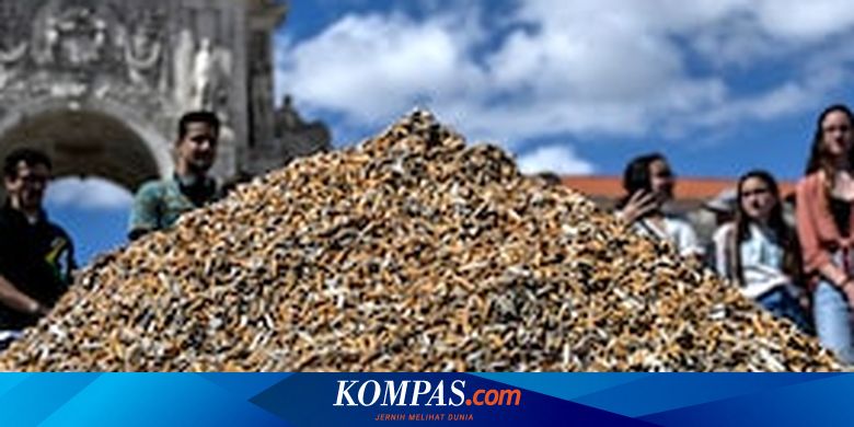 Aktivis Lisbon Tumpuk 650.000 Puntung Rokok Membentuk Gunung