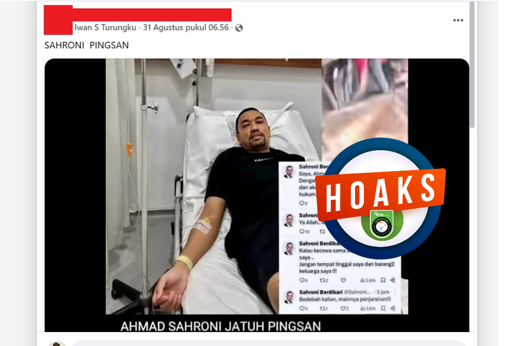 INFOGRAFIK: Hoaks Ahmad Sahroni Dirawat di RS, Pingsan Setelah Tahu Rumahnya Dijarah