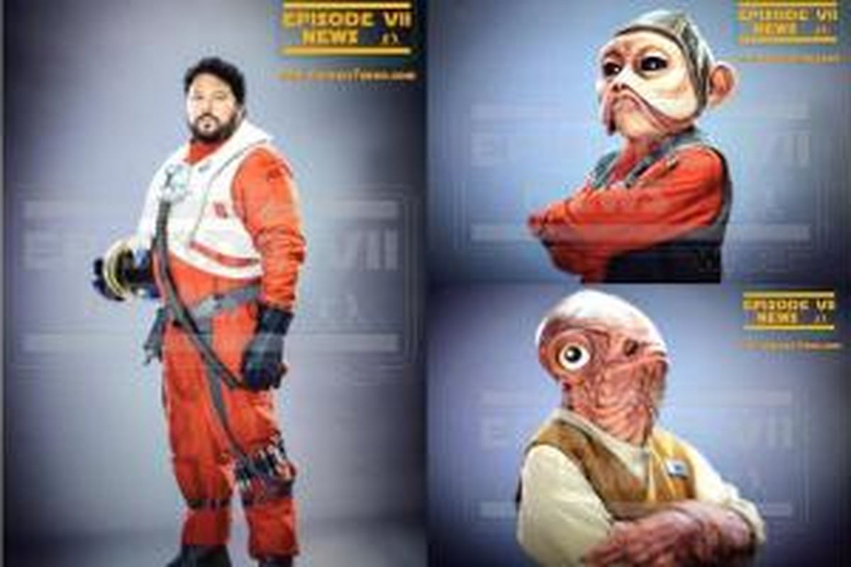 Foto terbaru Star Wars: The Force Awakens menampilkan  pilot X-Wing (Greg Grunberg) serta dua karakter klasik Nien Nunb dan Admiral Ackbar.