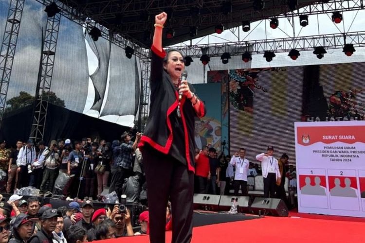 Ketua Umum Partai Demokrasi Indonesia Perjuangan (PDI-P) Megawati Soekarnoputri menegaskan, abdi negara harus membantu rakyat, bukan untuk menyakiti. Hal ini disampaikan Megawati dalam gelaran Hajatan Rakyat yang digelar di Lapangan Tegalega, Kota Bandung, Jawa Barat, Minggu (21/1/2024). 