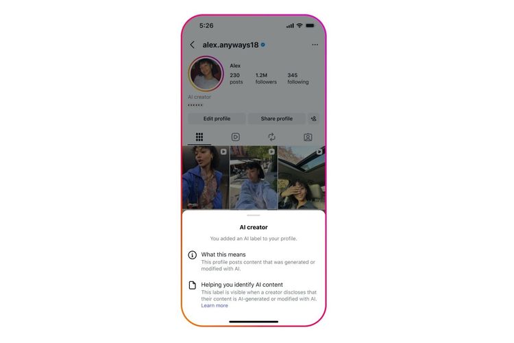 Instagram Mulai Bedakan Kreator AI dengan Kreator Biasa
