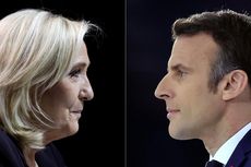 Debat Sengit Pilpres Perancis: Le Pen Kekeh Larang Hijab, Macron Bawa Isu Rusia